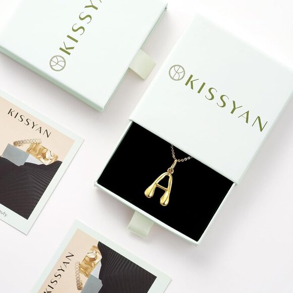 Adjustable Bead Chain Bubble Letter Necklace in 14K Gold - Thoughtful Gift Idea - Picture 7 of 8